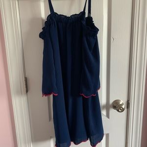 Blue off the shoulder dress